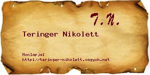 Teringer Nikolett névjegykártya